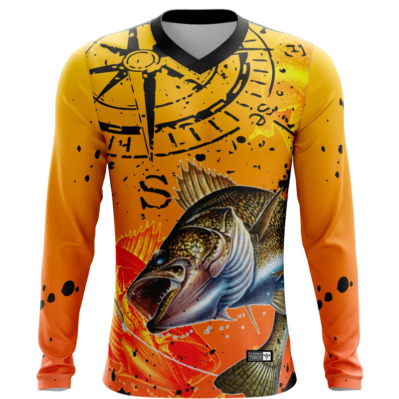 Camisa de pesca secagem rápida com proteção Uv50