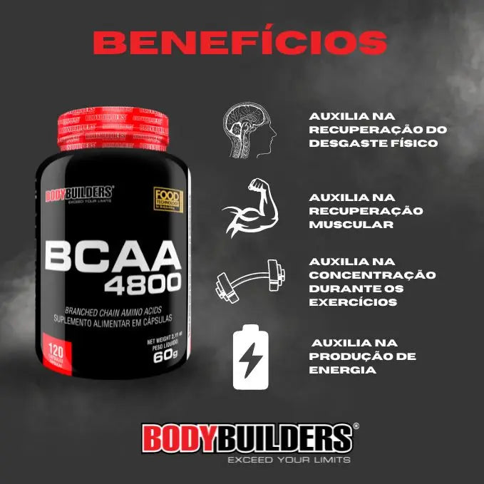 BCAA 1800 120 Capsules-Bodybuilders Suplemento para recuperação dos músculos