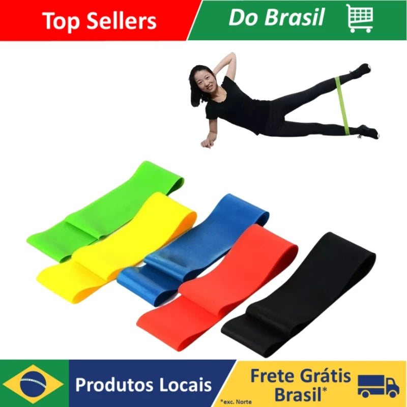 Kit 5 Faixas elásticas Thera Mini Band Fisioterapia Multifuncional Crossfit