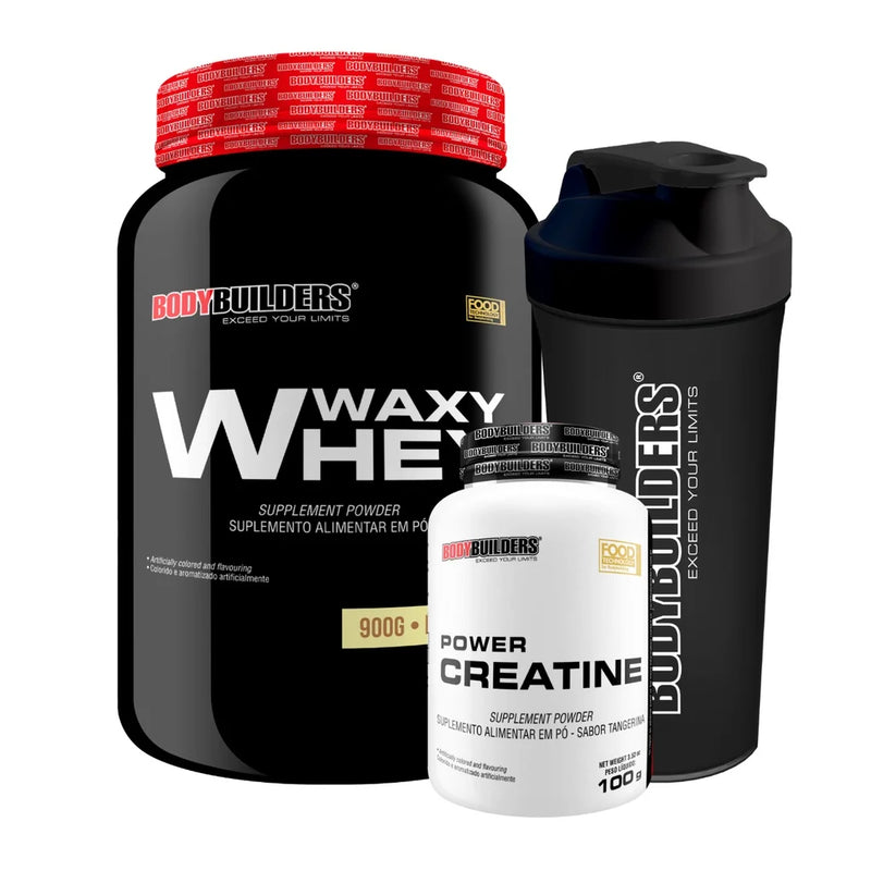 Whey Protein Waxy Whey Pot 900g + Power Creatine 100G + coqueteleira