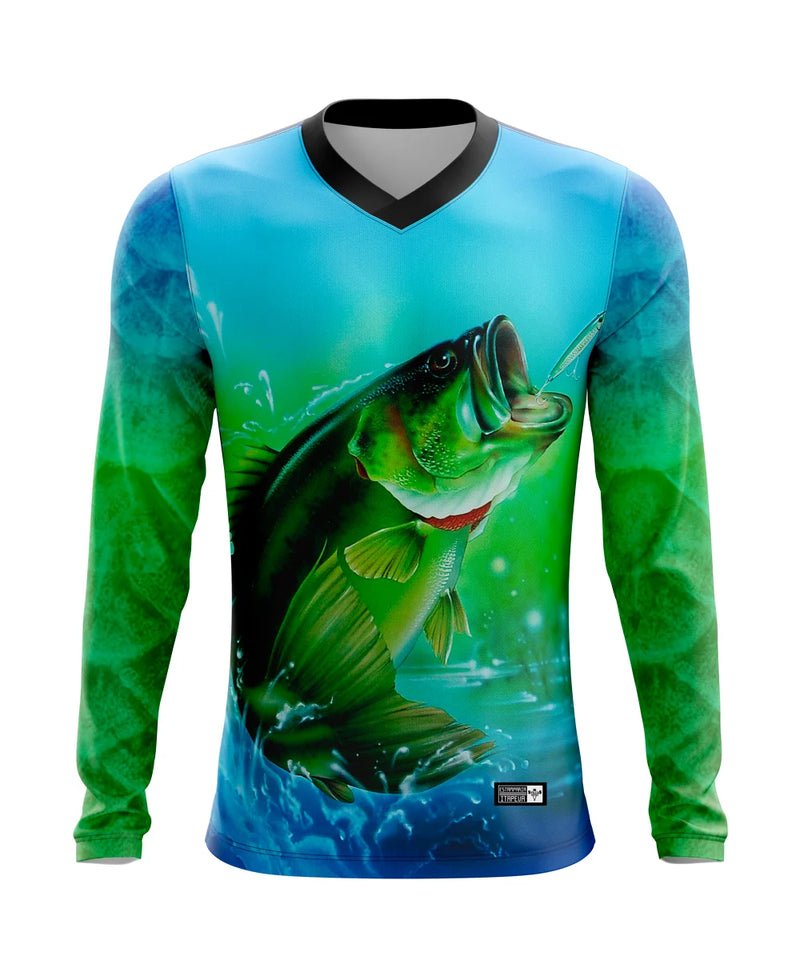 Camisa de pesca secagem rápida com proteção Uv50