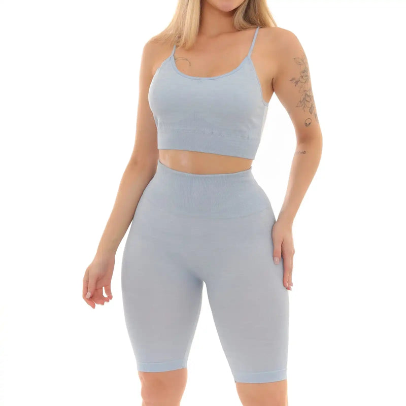 Conjunto Top e Bermuda Fitness Empina BumBum