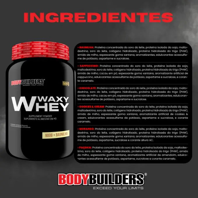 Whey Protein Waxy Whey Pot 900g + Power Creatine 100G + coqueteleira