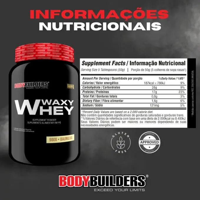 Whey Protein Waxy Whey Pot 900g + Power Creatine 100G + coqueteleira