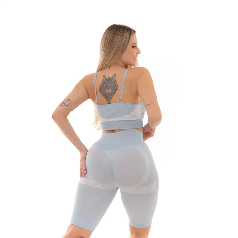 Conjunto Top e Bermuda Fitness Empina BumBum