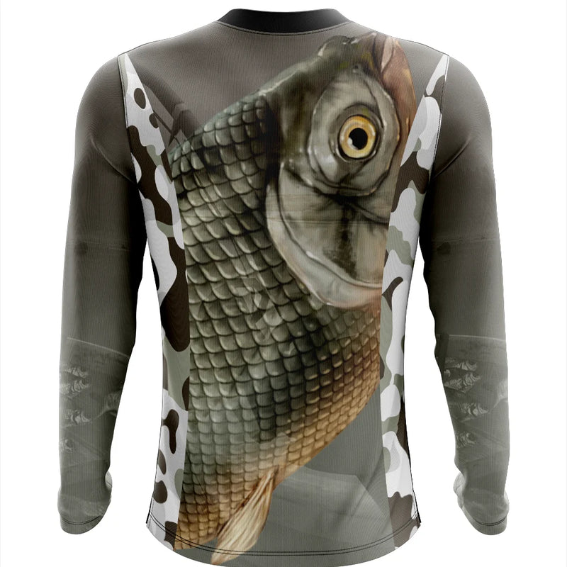 Camisa de pesca secagem rápida com proteção Uv50