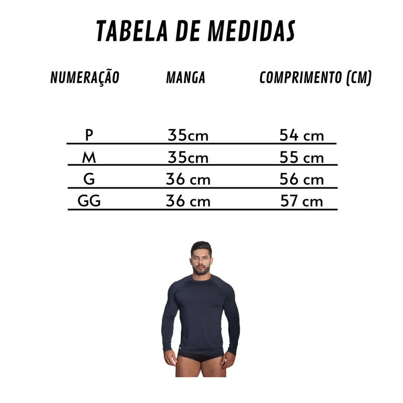 Camisa Proteção Solar Uv 50+ Térmica Manga Longa Masculina Segunda Pele