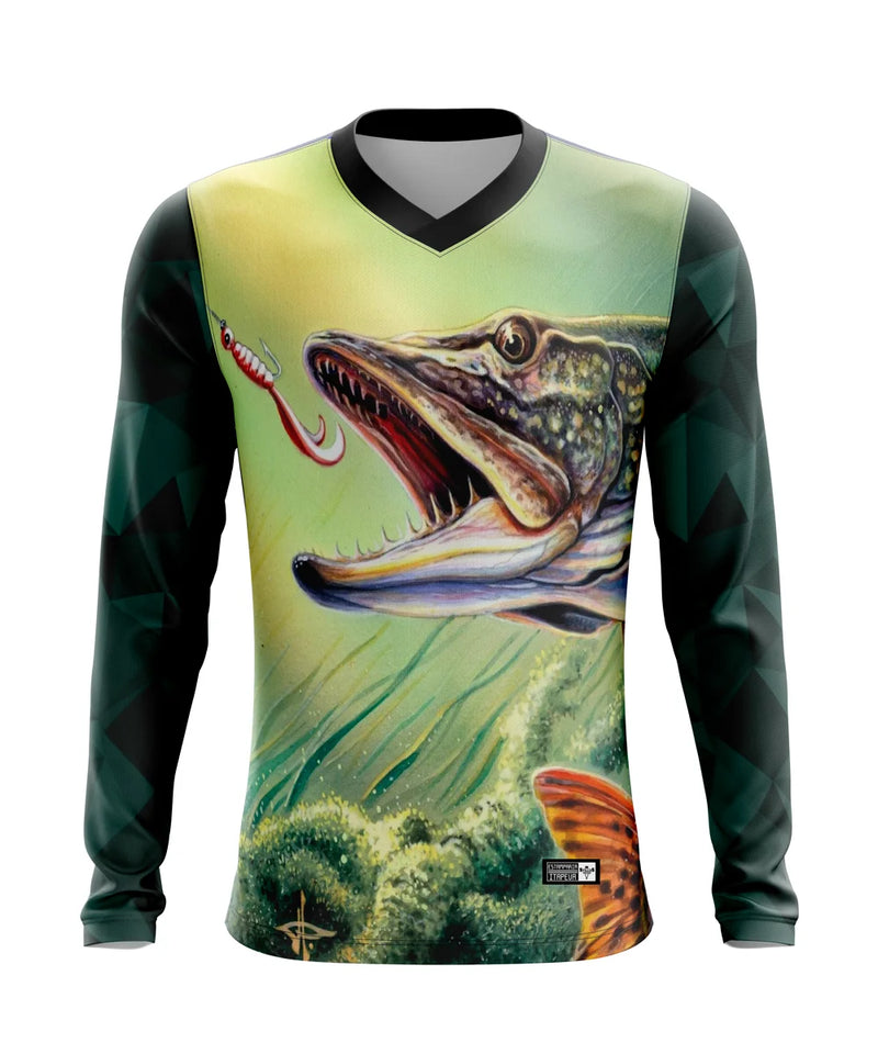 Camisa de pesca secagem rápida com proteção Uv50