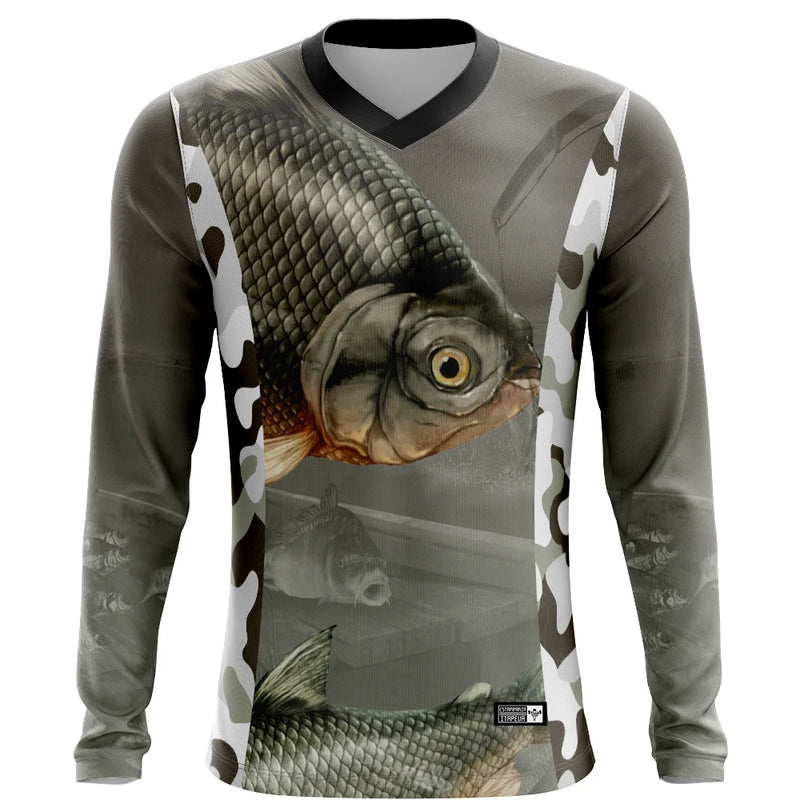 Camisa de pesca secagem rápida com proteção Uv50