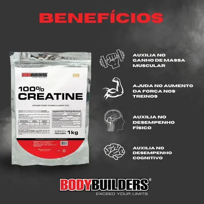 Creatina Pura Monohidratada 100% importada refil 1kg - Bodybuilders