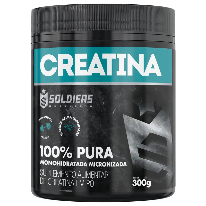 Creatina Monohidratada Pote 300g-Pura importada 100%-Soldiers Nutrition