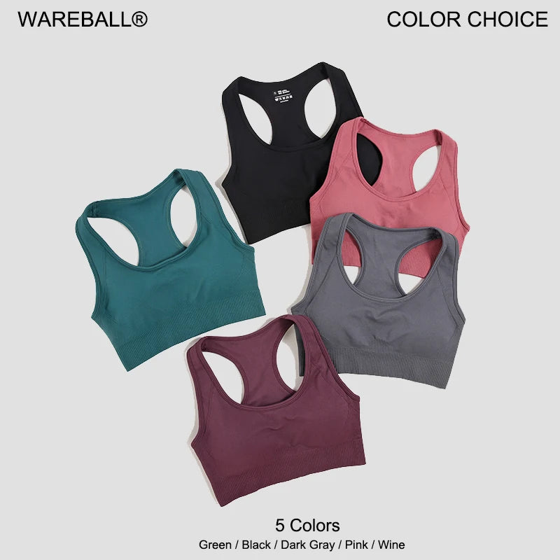 WAREBALL Tank Top feminino, sutiã fitness acolchoado esportivo e confortável