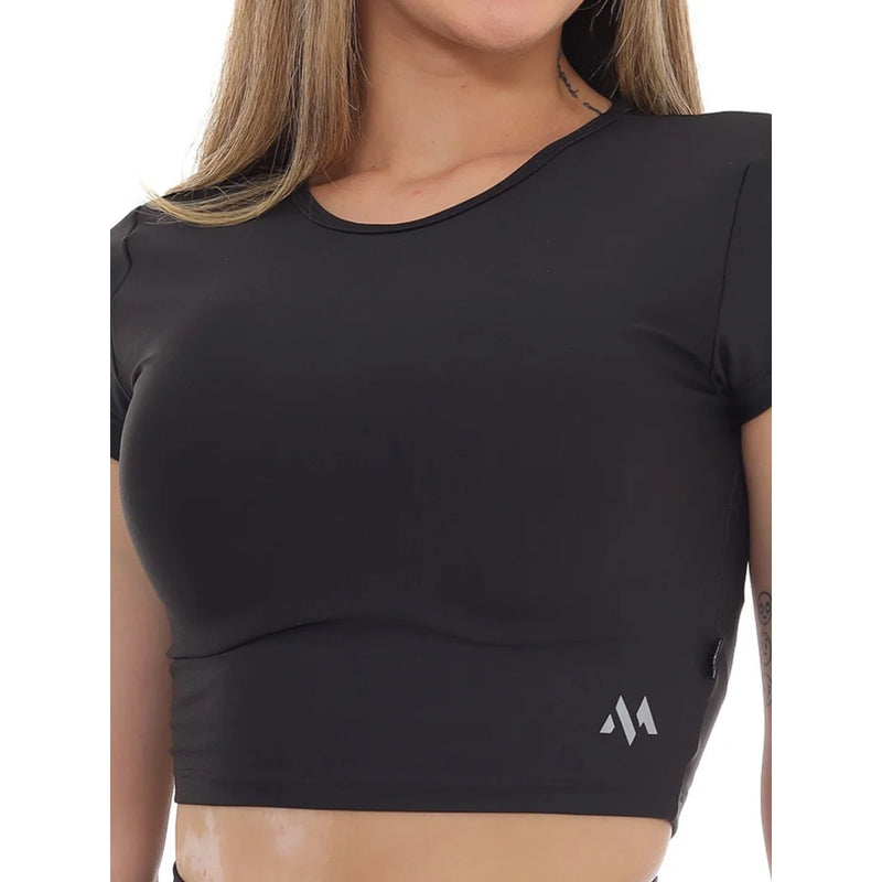 Camiseta Cropped de Manga Curta (FELPED Cropped fitness gym)