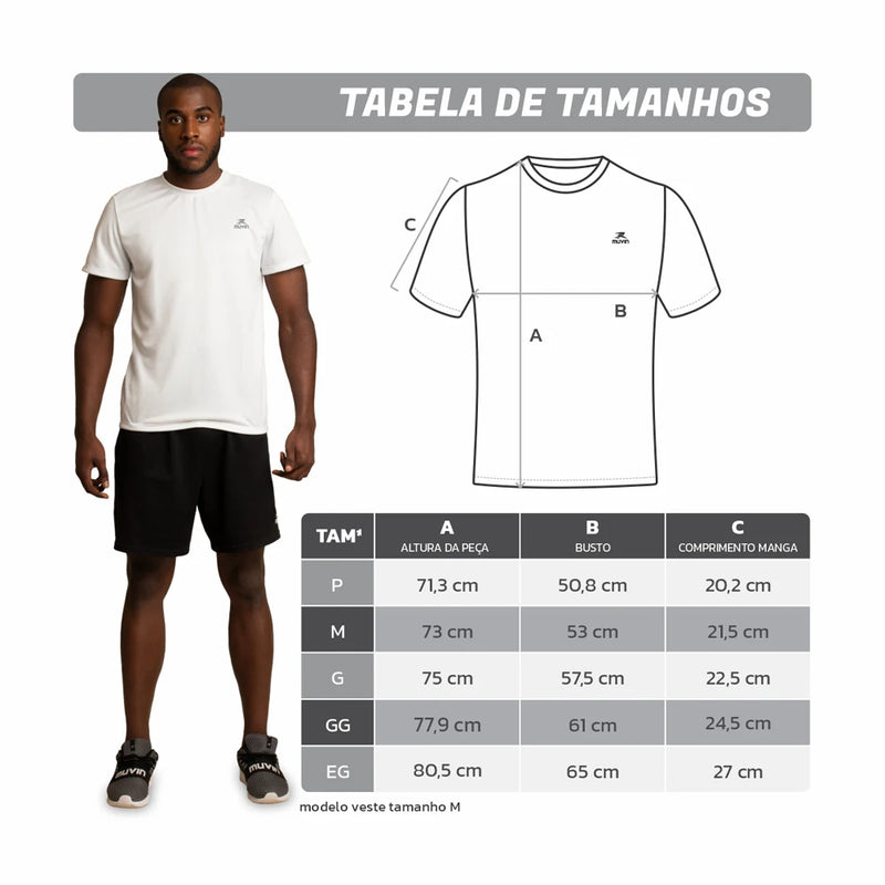 Camisa Branca Básica Dry technology ideal para atividades físicas