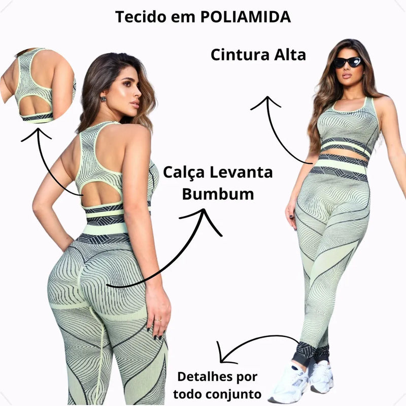 Conjunto Fitness realça BumBum, se adequa ao corpo, uma excelente escolha para realizar atividades físicas